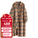 帕羅（PALUOPO）綿羊毛雙面毛呢大衣女士格紋直筒氣質(zhì)英倫風(fēng)外套ET20226D 卡其 XL (170/92A)