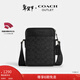 蔻馳（COACH）【禮物】奧萊男士男包經(jīng)典標志SULLIVAN斜挎包單肩包商務(wù)通勤 炭黑色/黑色
