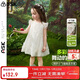 ASK JUNIOR兒童小飛袖連衣裙2025夏季小童網(wǎng)紗裙女童花苞裙公主裙 白色 