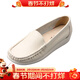 內聯(lián)升女鞋 護士鞋 工作鞋豆豆鞋女式軟牛皮休閑鞋女士皮鞋 1044C 米白色1044C 41