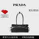 PRADA/普拉達【禮物】女士Prada Bonnie中號牛皮革手提單肩包 黑色