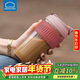 樂(lè )扣樂(lè )扣（LOCK&LOCK）咖啡杯耐熱玻璃水杯子男女學(xué)生便攜式雙飲吸管杯隨手杯500ML粉色