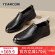 意爾康男鞋商務(wù)休閑鞋一腳蹬爸爸駕車(chē)鞋生活單鞋 56921W黑色41