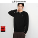 太平鳥(niǎo)男裝 休閑毛衣2025秋季新款亨利領(lǐng)撞色拼接合體休閑毛衫男 黑色 第一批 XL