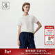 Marc O'Polo/MOP【品牌經(jīng)典系列】純棉圓領(lǐng)寬松簡(jiǎn)約字母短袖t恤女士高端上衣 白色100 M /170