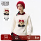 Teenie Weenie小熊女裝衛衣秋冬季圓領(lǐng)時(shí)尚刺繡學(xué)院風(fēng)白色休閑上衣 乳白色 M (165)