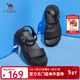 駱駝（CAMEL）一字帶涼鞋百搭厚底增高運動(dòng)休閑外穿涼鞋女 L24M007615黑色 35