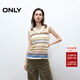 ONLY2025夏季新款彩虹條紋鏤空無(wú)袖V領(lǐng)背心針織衫女|12533H001 A03蘆筍綠色 L