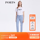 PORTS寶姿女裝褲子春夏時(shí)尚破洞牛仔小腳褲九分褲SM8P021MZD013 晴空藍 L (8)