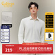 卡賓（CABBEEN）【莫代爾絨感】卡賓商務(wù)休閑長(cháng)袖襯衫男2025秋季新款高級翻領(lǐng)襯衣 米白色12 M /170/48