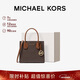 MICHAEL KORS新年禮物奢侈品MK女士包包MERCER手提斜挎風(fēng)琴包中號深棕/橡果棕