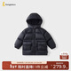 童泰（TONGTAI）寶寶羽絨服冬季衣服兒童中長(cháng)款連帽三防外套鴨絨上衣黑色130cm