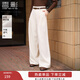 香影寬松直筒闊腿褲女2026春季新款含亞麻垂墜感高腰休閑白色褲子 鷺白 M 160/64A/95-110斤