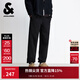 杰克·瓊斯（JACK&JONES）男裝25年秋冬季加絨褲男士加厚衛褲束腳松緊腰抽繩運動(dòng)休閑長(cháng)褲子 E43純黑色 31 175偏大,建議拍小一碼