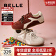 百麗（Belle）漿果糖復古德訓鞋款撞色運動(dòng)休閑板鞋B2472AM5 深紅色 36 (230mm)