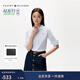 Tommy Hilfiger25春夏新款女裝府綢通勤商務(wù)休閑通勤翻領(lǐng)長(cháng)袖襯衣襯衫外套 藍白條紋0A9 M 36