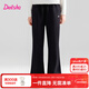 笛莎（DEESHA）童裝女童羽絨褲2025冬季新款女孩喇叭褲防寒保暖長(cháng)褲 黑色 160