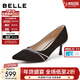 百麗（Belle）精致水鉆高跟單鞋女2026春新商場(chǎng)同款優(yōu)雅淺口單鞋F1U1DAQ6 黑色-寬版 39