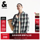 杰克·瓊斯（JACK&JONES）NBA聯(lián)名波士頓凱爾特人隊男裝襯衫格紋翻領(lǐng)寬松休閑上衣2254O3007 E03青銅綠 常規 M