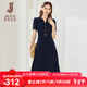 經(jīng)典故事（JANE STORY）2025新款通勤polo領(lǐng)襯衫連衣裙女夏季修身時(shí)尚復古氣質(zhì)襯衣裙小眾 M05深藍色 M