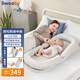 史威比（Sweeby）嬰兒床中床寶寶防吐奶斜坡枕新生兒喂奶斜坡墊防驚跳哄睡床 海沙白丨墊子抽取