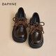 達芙妮厚底樂(lè )福鞋女春季2026新款增高小個(gè)子學(xué)院風(fēng)單鞋通勤蝴蝶結小皮鞋