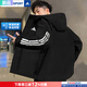 阿迪達斯（adidas）外套男裝 25冬季新款運動(dòng)休閑服健身訓練防風(fēng)衣保暖防風(fēng)夾克棉服 黑色/經(jīng)典三條紋/新款主推 XL (185/104A)