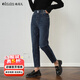 Olrain5折服飾新款女裝秋冬季法式復古彈力修身鉛筆牛仔褲九分褲 藍灰色 M