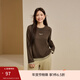 纖莉秀【假兩件針織衫】大碼女裝美式復古萊賽爾上衣胖mm冬裝新款3413 咖色 3XL