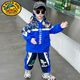 G.duck奧特曼拜年服男童冬裝套裝2026新年兒童過(guò)年衣服寶寶棉衣加絨加厚 藍色 夜間反光 130 cm