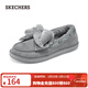 斯凱奇（Skechers）女鞋溫柔小香風(fēng)奶貝鞋加絨樂(lè )福鞋單鞋蝴蝶結豆豆鞋169013 灰色/GRY 36