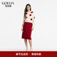 歌莉婭套裝知性紅色波點(diǎn)針織上衣A字半裙約會(huì )節日穿搭兩件套1B7RAA52A 01J彩色提花 M