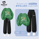 小豬班納（PEPCO）男童套裝春秋新款衛衣衛褲運動(dòng)服兩件套中大童洋氣套裝 草綠 140