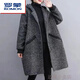 羅蒙（ROMON）胖人顯瘦外套秋冬韓版寬松繭型連帽中長(cháng)款洋氣大碼女裝穿搭外套 圖片色 5XL 180-200