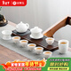 金鑲玉茶具套裝茶壺杯蓋碗羊脂玉白陶瓷送禮盒高檔家用 清香雅韻 