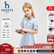 哈吉斯（HAZZYS）品牌童裝女童連衣裙夏季新款舒適柔軟透氣彈力輕薄短袖POLO裙 冰晶藍 145