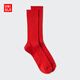 優(yōu)衣庫男裝女裝素色襪/襪子26春夏新款482606 15 珊瑚紅色 S /M/25～27 cm