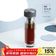膳魔師（THERMOS）雙層玻璃杯400ml高硼硅水杯子茶水分離茶杯帶茶漏TCGA-400-D-GY