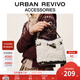URBAN REVIVO2025冬季新款女士毛絨掛飾手提斜挎包UAYB50189 米白
