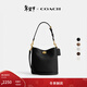 蔻馳（COACH）【禮物】新款女士WILLOW 19號柔軟水桶包純色真皮搭扣斜挎包女包 B4/黑色