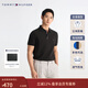 Tommy Hilfiger【透氣舒適】春夏男裝珠地網(wǎng)眼撞色門(mén)襟商務(wù)休閑短袖T恤POLO 曜巖黑BDS M (推薦：135-150斤)