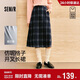 森馬（Semir）商場(chǎng)同款|半身裙女冬季格子仿呢易打理開(kāi)叉2025長(cháng)裙101725120003