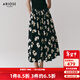 艾諾絲雅詩(shī)【商場(chǎng)同款】2025夏季新品100%棉碎花半身裙長(cháng)裙大裙擺40413595 黑底米花 S