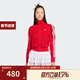 阿迪達斯（adidas）【滔搏運動(dòng)】三葉草女子紅色休閑漏斗領(lǐng)運動(dòng)夾克針織外套KS1363 KS1363 L