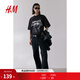H&M【Metallica】男裝女裝樂(lè )隊T恤印花寬松美式重磅打底衫1159823 黑色/Metallica M 175/100