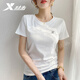特步短袖女t恤夏季新款寬松半袖女體恤透氣速干圓領(lǐng)T運動(dòng)服飾休閑上衣 珍珠白 (顯瘦正肩) M 165