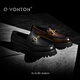 青婉田（Q.VONTON）摩登時(shí)代 英倫風(fēng)馬銜扣樂(lè )福鞋女春厚底黑色一腳蹬小皮鞋 咖啡色 37