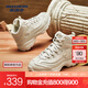 斯凱奇（Skechers）秋冬新款休閑鞋運動(dòng)復古革面防風(fēng)保暖厚底松糕鞋高幫運動(dòng)鞋 167569-NAT 自然色 37.5