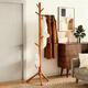 千禧華府衣架落地立式實(shí)木衣帽架臥室簡(jiǎn)易掛衣架辦公衣架加厚三角款胡桃色