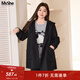 MsShe【100%綿羊毛】大碼女裝2025秋冬裝胖mm連帽雙面呢毛呢外套 【中長(cháng)款】黑色現貨 偏小半個(gè)碼 5XL